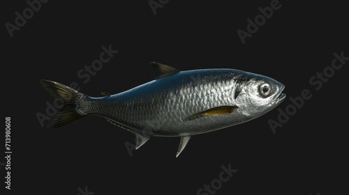 Herring in the solid black background