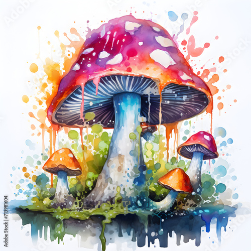 Watercolor Mushroom painting 