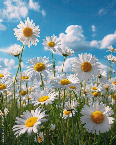 A Field of White Daisies Under a Blue Sky © BrandwayArt