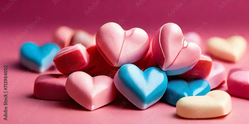 pink heart shaped candy