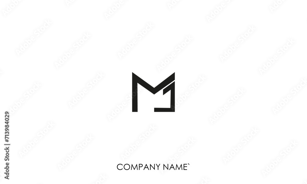 MJ or JM Minimal Logo design vector Art Illustration MJ or JM Minimal Logo design vector Art Illustration