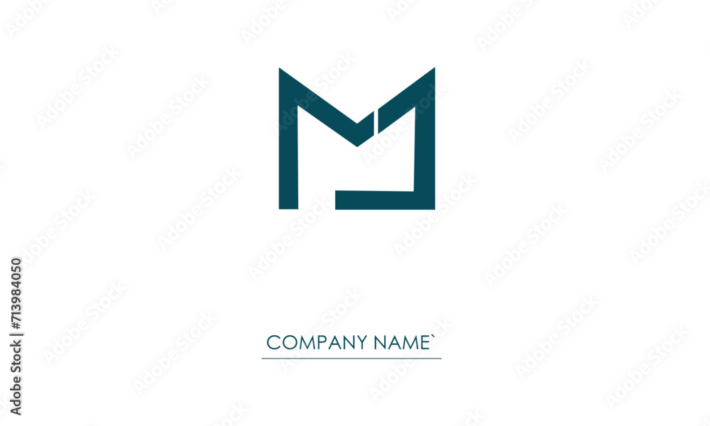 MJ or JM Minimal Logo design vector Art Illustration MJ or JM Minimal Logo design vector Art Illustration
