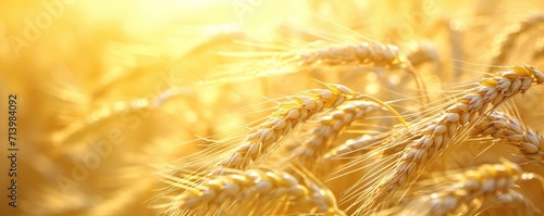 Golden ears of wheat in autumn