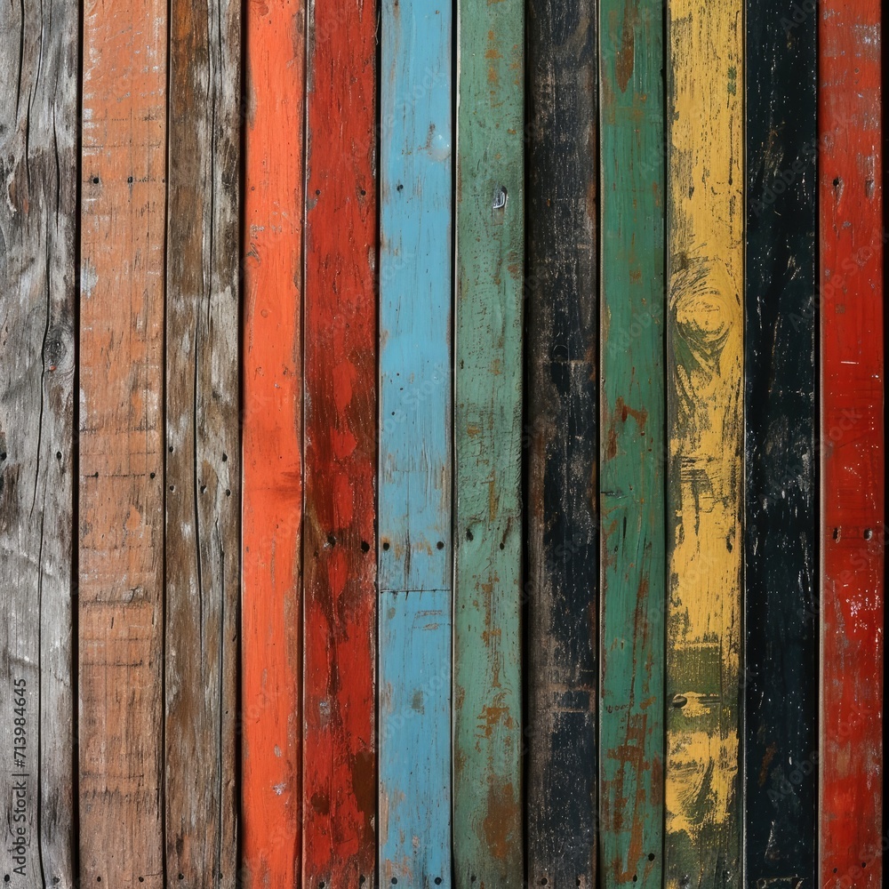 Close-Up of Vibrant Wooden Fence Close-Up of Vibrant Wooden Fence