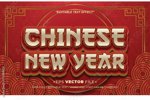 Happy Chinese New Year text effect editable vector