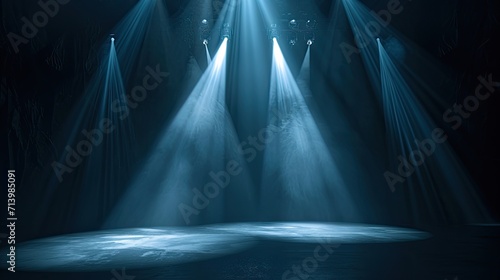 Brightly Lit Stage With Spotlights