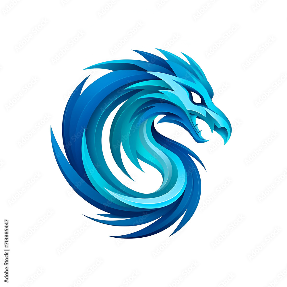 Obraz premium Beautiful Dragon Logo, Design for Your Project, Ai Generative