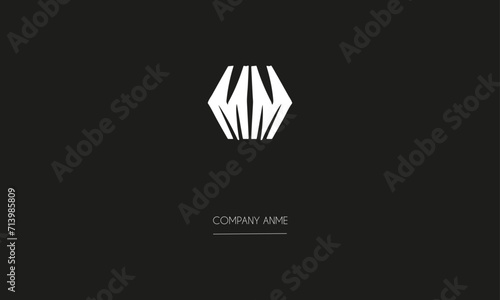 MM Minimal Logo Design Vector Art Illustration 