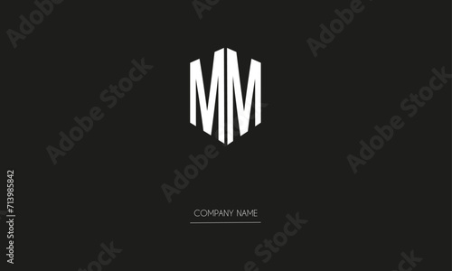 MM Minimal Logo Design Vector Art Illustration 