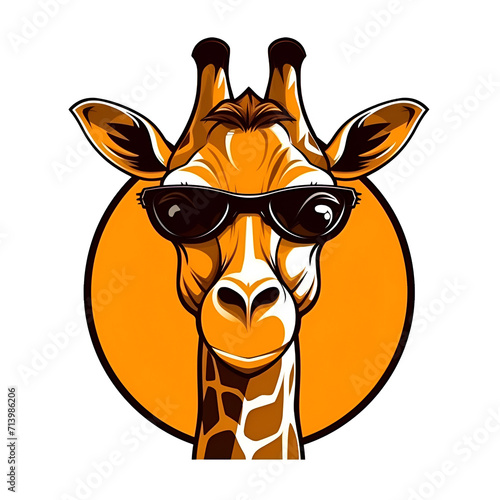 Beautiful Giraffe Logo, Design for Your Project, Ai Generative photo