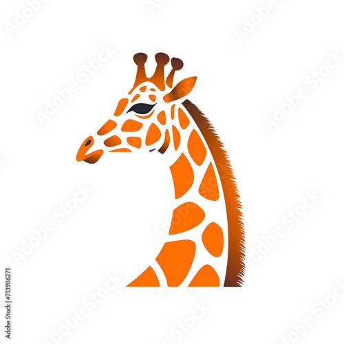 Beautiful Giraffe Logo, Design for Your Project, Ai Generative photo