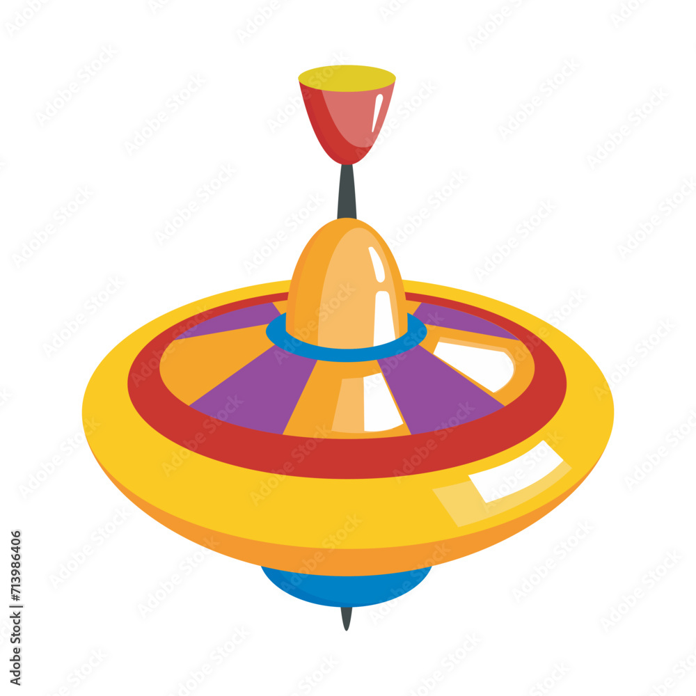 Children vector toy spinning top. Toys for the youngest children. Stock ...
