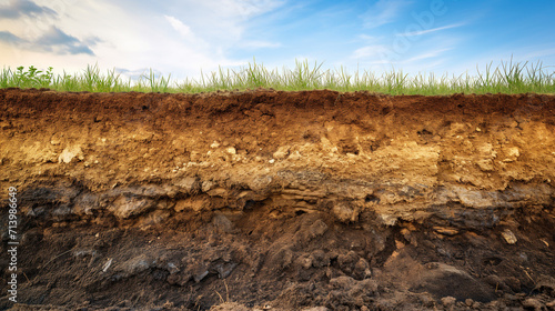 Illustration of Soil Layers: Unveiling the Earth's Hidden Tapestry. photo