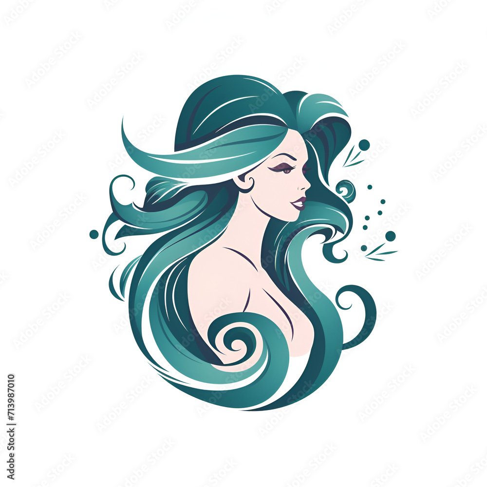 Beautiful Mermaid Logo, Design for Your Project, Ai Generative Beautiful Mermaid Logo, Design for Your Project, Ai Generative