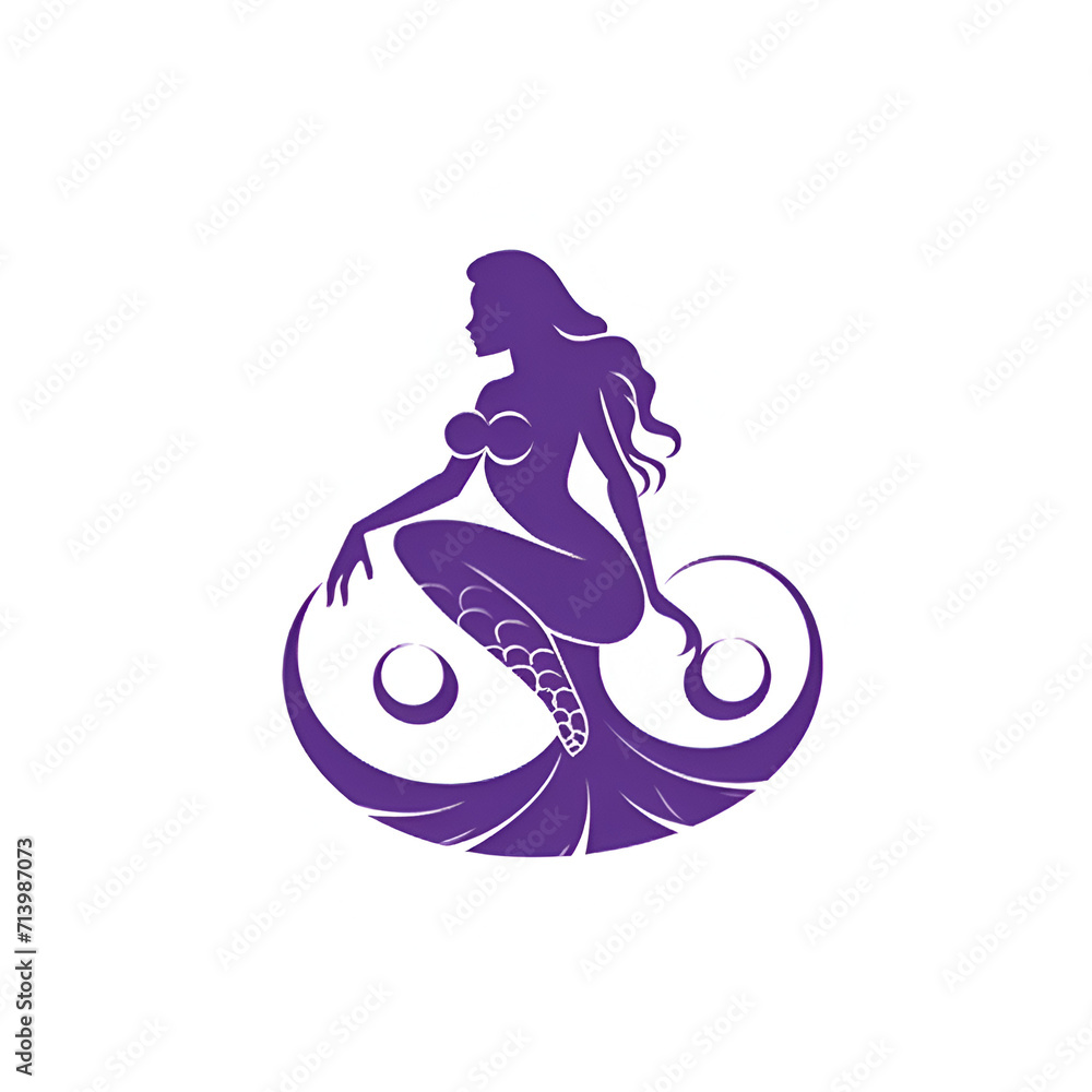 Beautiful Mermaid Logo, Design for Your Project, Ai Generative Beautiful Mermaid Logo, Design for Your Project, Ai Generative