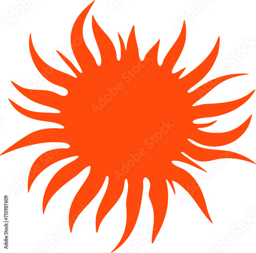 Sun icon illustration. Sun cartoon design element.