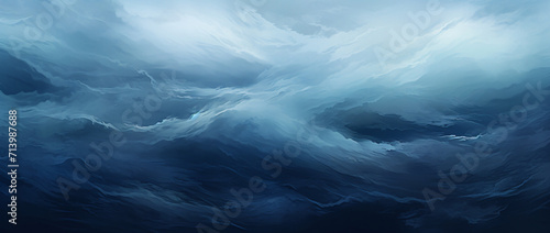 watercolor abstract art sea wave, in the style of dark cyan and dark black, glitch textures, large-scale canvas, dark sky-blue and dark navy, intricate underwater worlds, free-flowing lines, dark gray