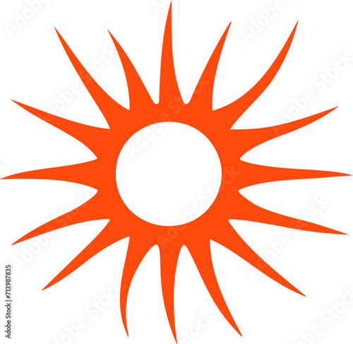 Sun icon illustration. Sun cartoon design element.