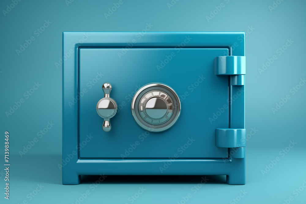 Secure Vault: Attractive 3D Render of Closed Metallic Safe Box. Generative ai Secure Vault: Attractive 3D Render of Closed Metallic Safe Box. Generative ai