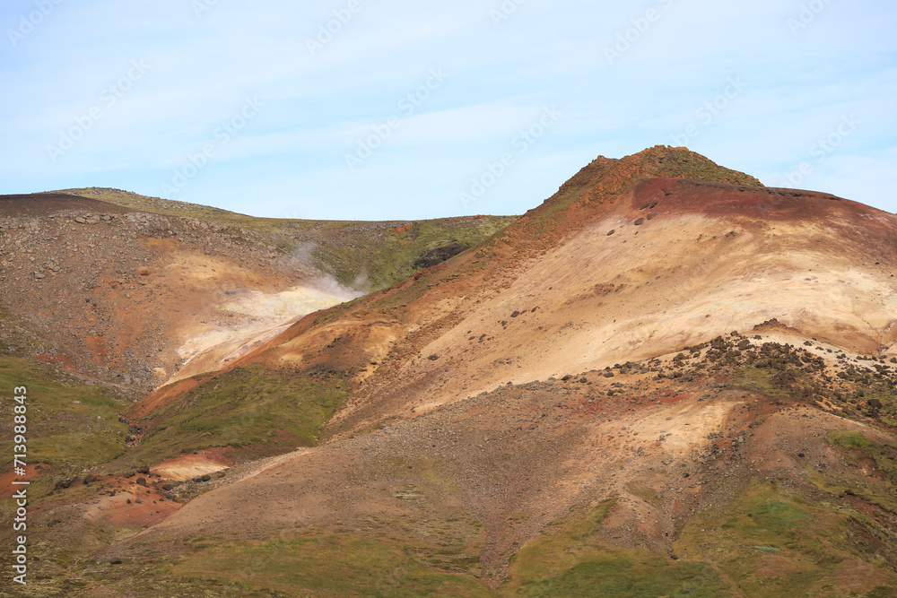 geothermal hill in iceland's countryside