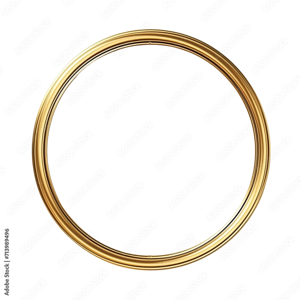 Antique luxury circle frame gold isolated, Generative AI Antique luxury circle frame gold isolated, Generative AI
