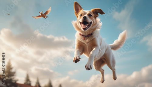 dog jumping in the air