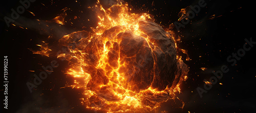 fireball rock explosion, blast, smoke 29
