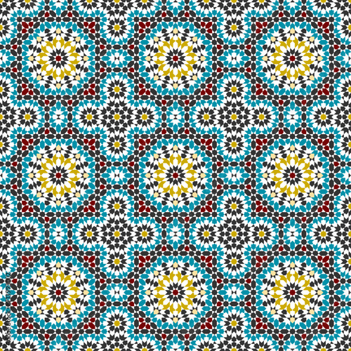 Seamless geometric pattern in arabic style Zellij
