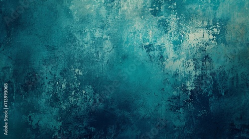 Abstract blue background pattern in grunge texture design, blue green and turquoise colors in mottled grungy painted illustration