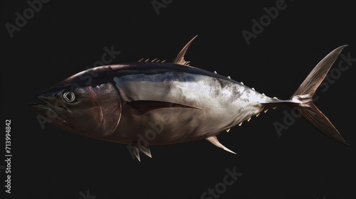 Albacore Tuna in the solid black background photo