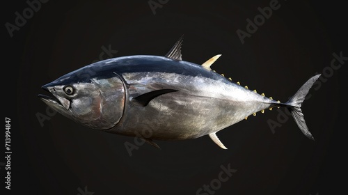 Albacore Tuna in the solid black background