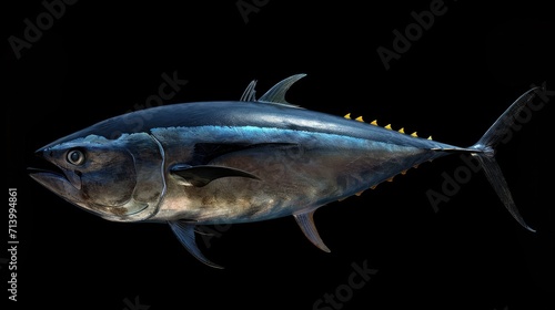 Bigeye Tuna in the solid black background