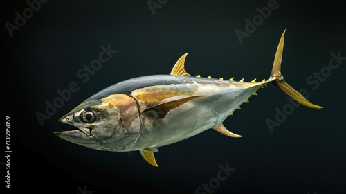 Yellowfin Tuna in the solid black background photo