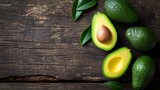 avocado on wooden background
