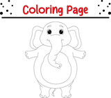 cute elephant coloring page for kids