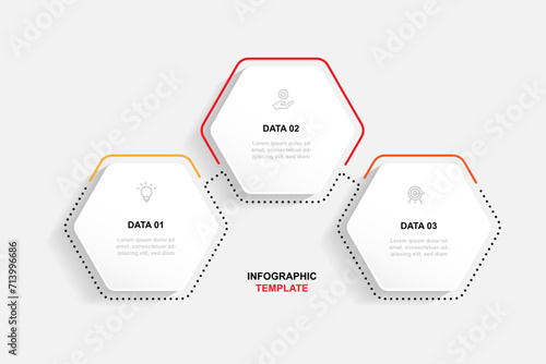Design template infographic template vector element with 3 step process suitable for web presentation and business information