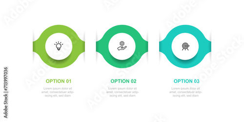 Design template infographic vector element with 3 step process or option suitable for web presentation and business information