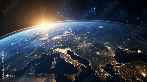 Celestial Connections Europe Enveloped by an Interconnected Satellite
