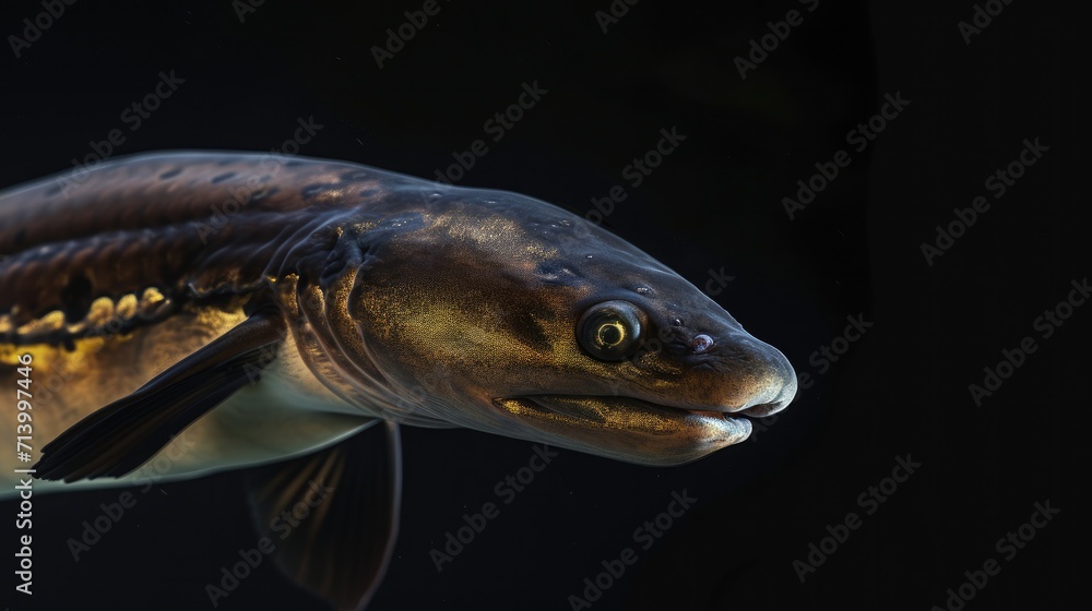 Fototapeta premium Electric Eel in the solid black background