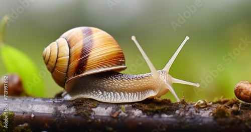 A Close-Up View of a Snail's Slow and Steady Creep