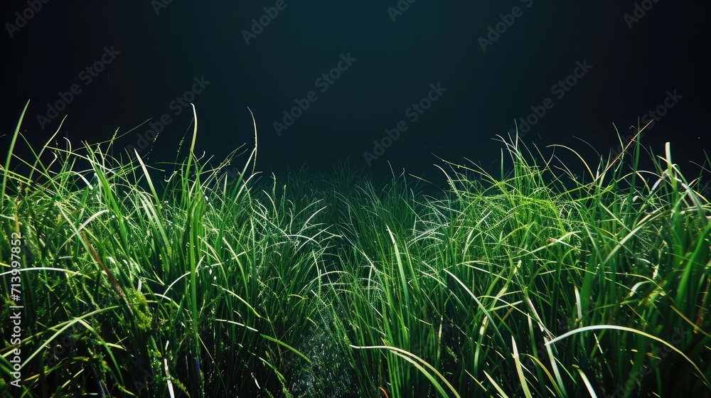Seagrass Beds in the solid black background