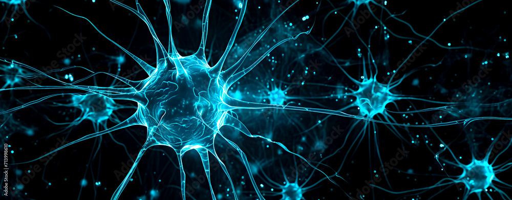 One neuron in the brain. Neurology. One neuron in the brain. Neurology.