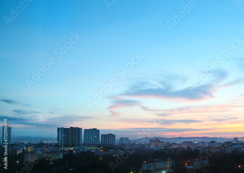 Pattaya City in sunrise and morning Twilight, Thailand