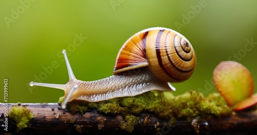 The Delicate Journey of a Snail Captured in Close-Up