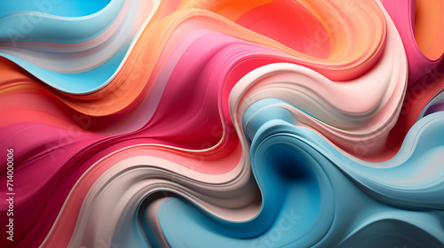 Digitale 3D wellen mit kr  ftigen Farben  geschwungene fliessende Formen  Hintergrund