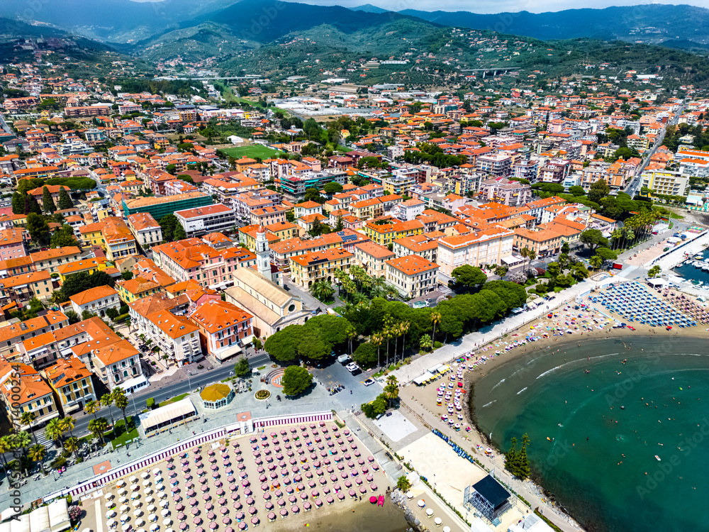 The village of Diano Marina, Liguria, Italy