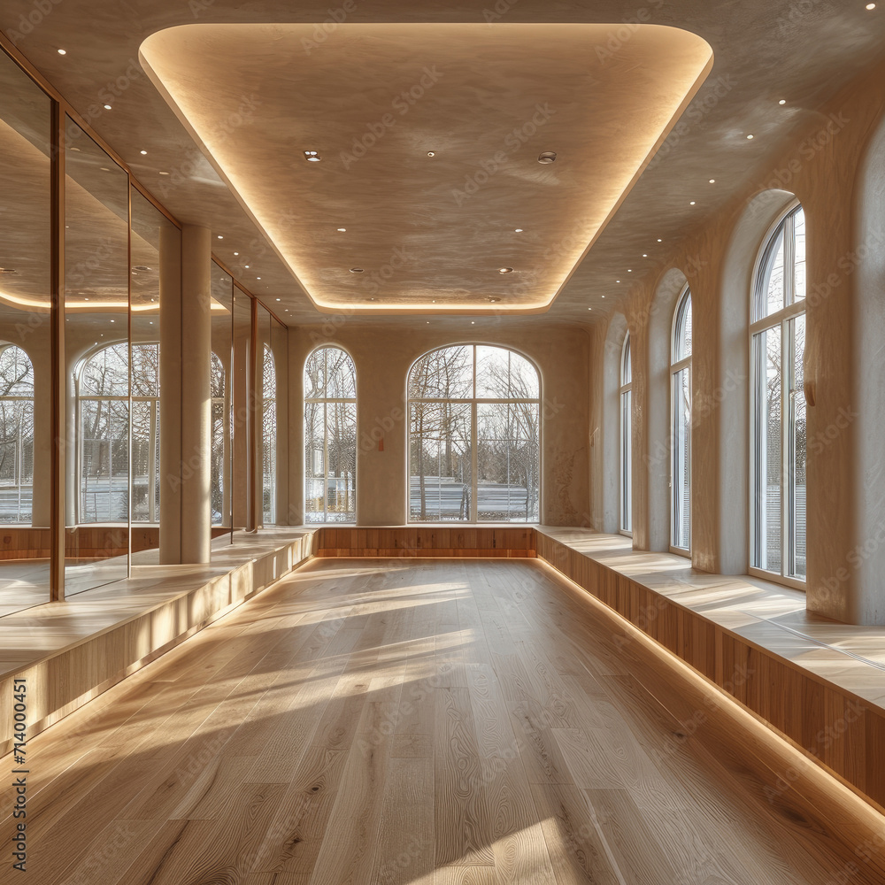 Larch Ballet Studio: Barre and Mirrors for Elegant Dancers Larch Ballet Studio: Barre and Mirrors for Elegant Dancers