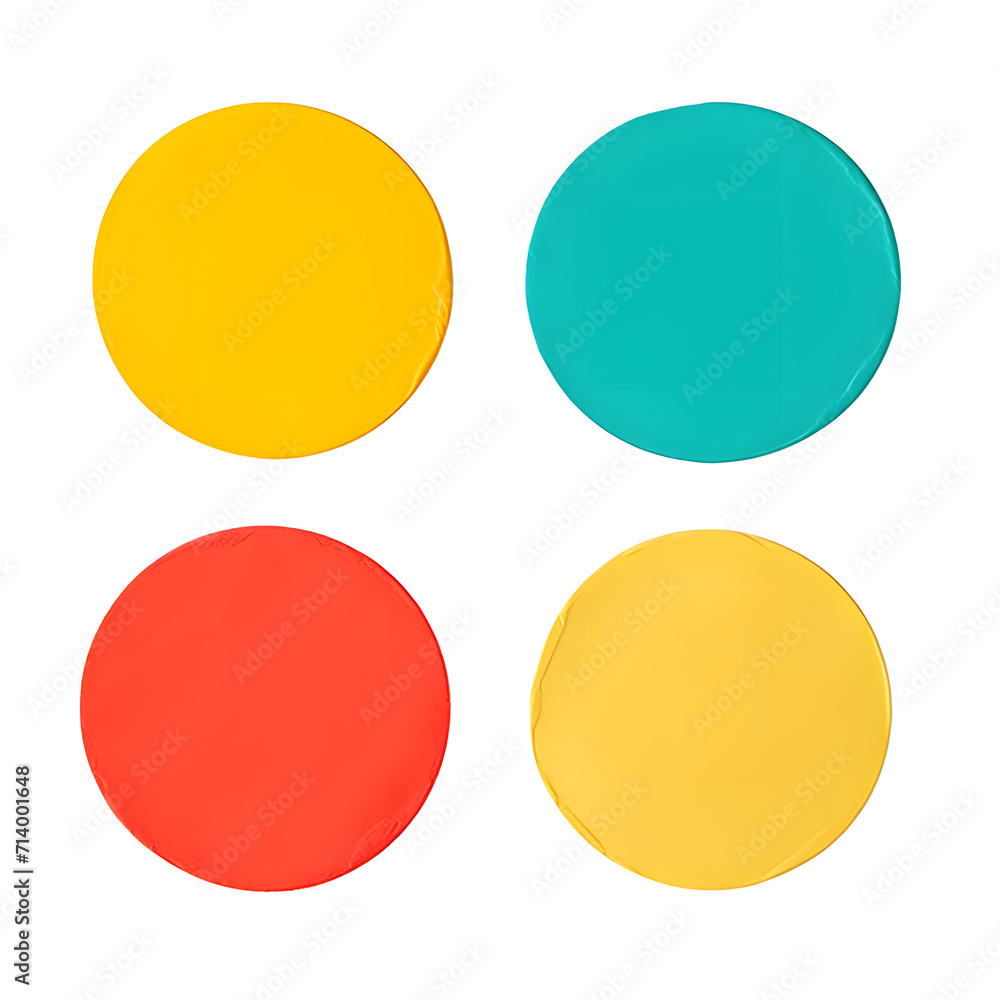 Round green, yellow, red and blue paper stickers Round green, yellow, red and blue paper stickers