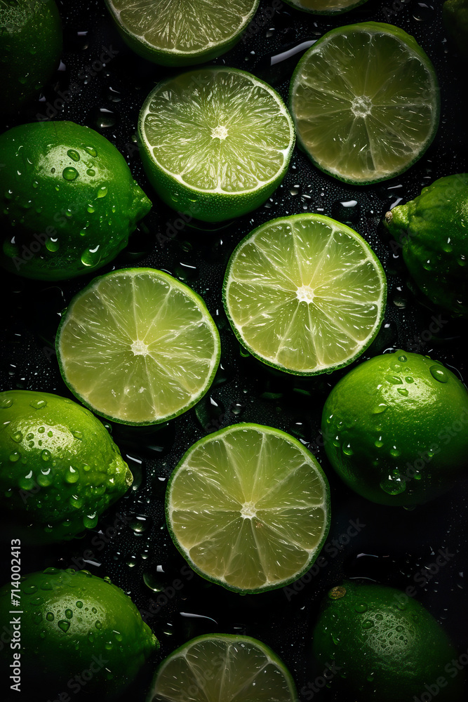 Lime with droplets of water Lime with droplets of water