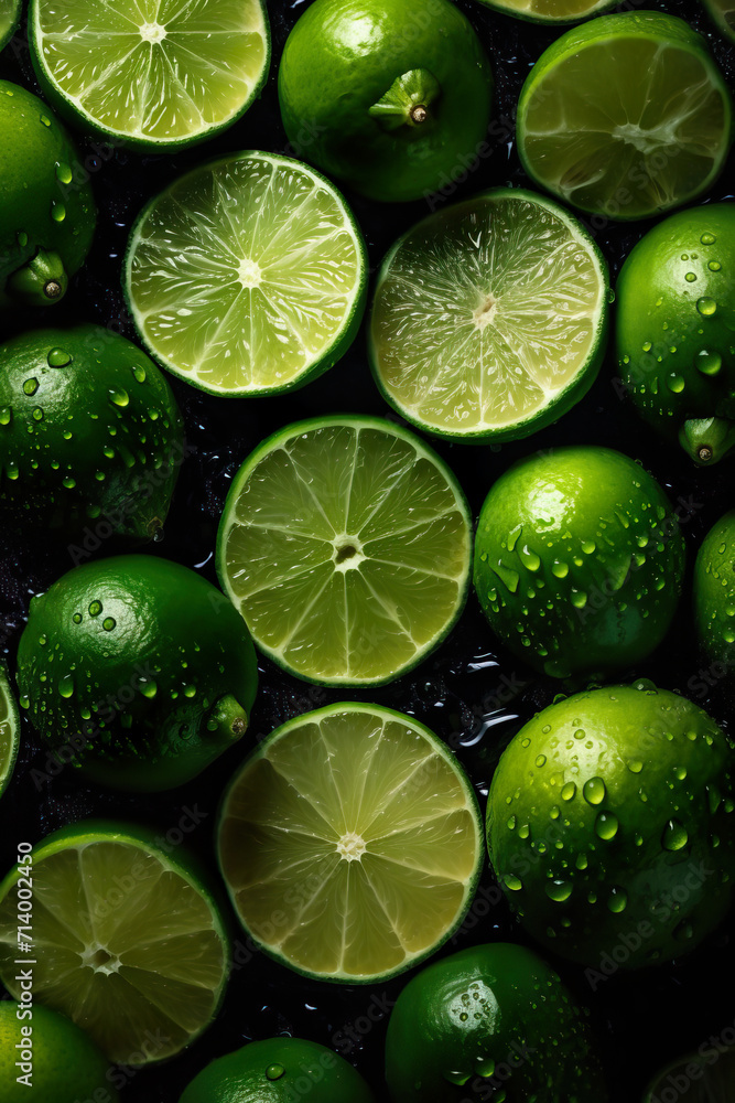 Lime with droplets of water Lime with droplets of water